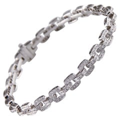 3.50 Carat Pave Diamond 18 Karat Gold Chain Link Bracelet Beverley K Collection