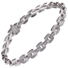 3.50 Carat Pave Diamond 18 Karat Gold Chain Link Bracelet Beverley K Collection