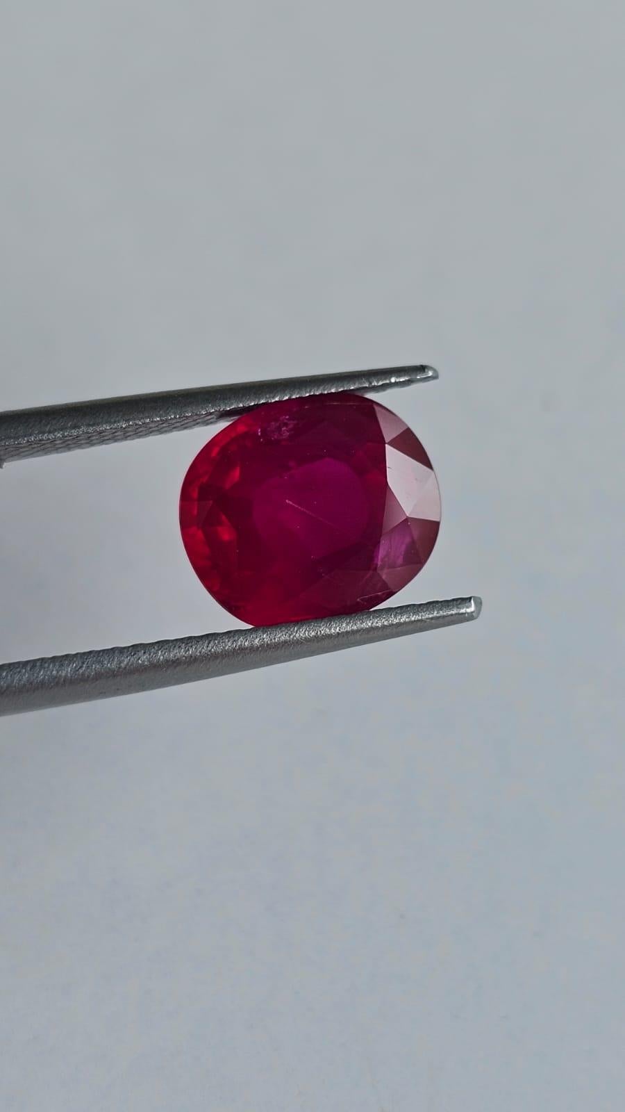 Cushion Cut 3.50 carat 'Pigeons Blood' Red Burmese Ruby - Unheated For Sale