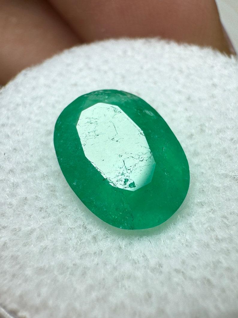 Modern 3.50 Carat Rich Forest Green Colombian Emerald Oval Cut - May Birthstone Gem For Sale