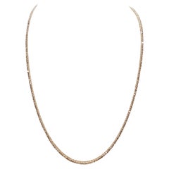 3,50 Karat runder Diamant-Tennis-Halskette aus 14 Karat Roségold mit Brillantschliff