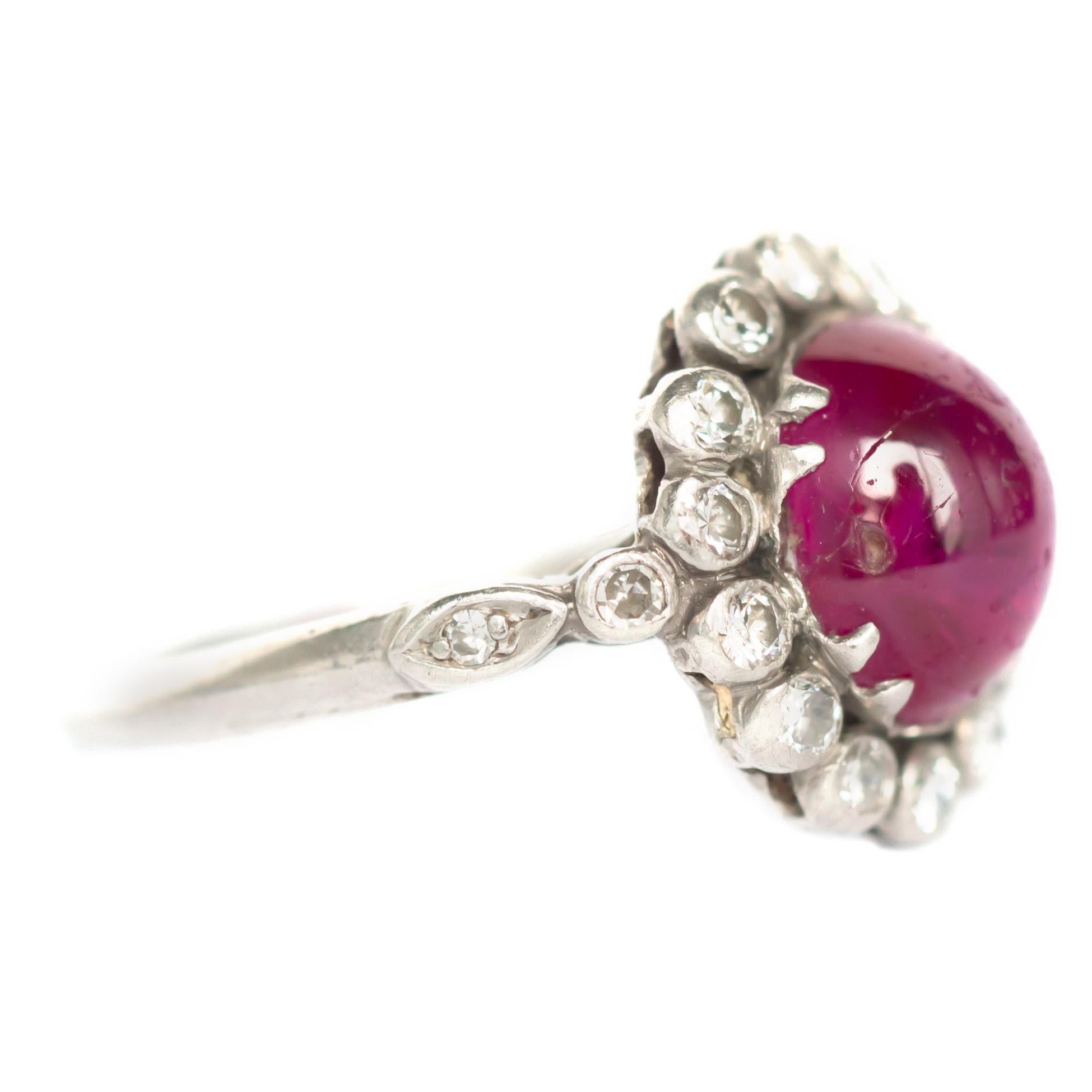 Edwardian 3.50 Carat Ruby Platinum Engagement Ring For Sale