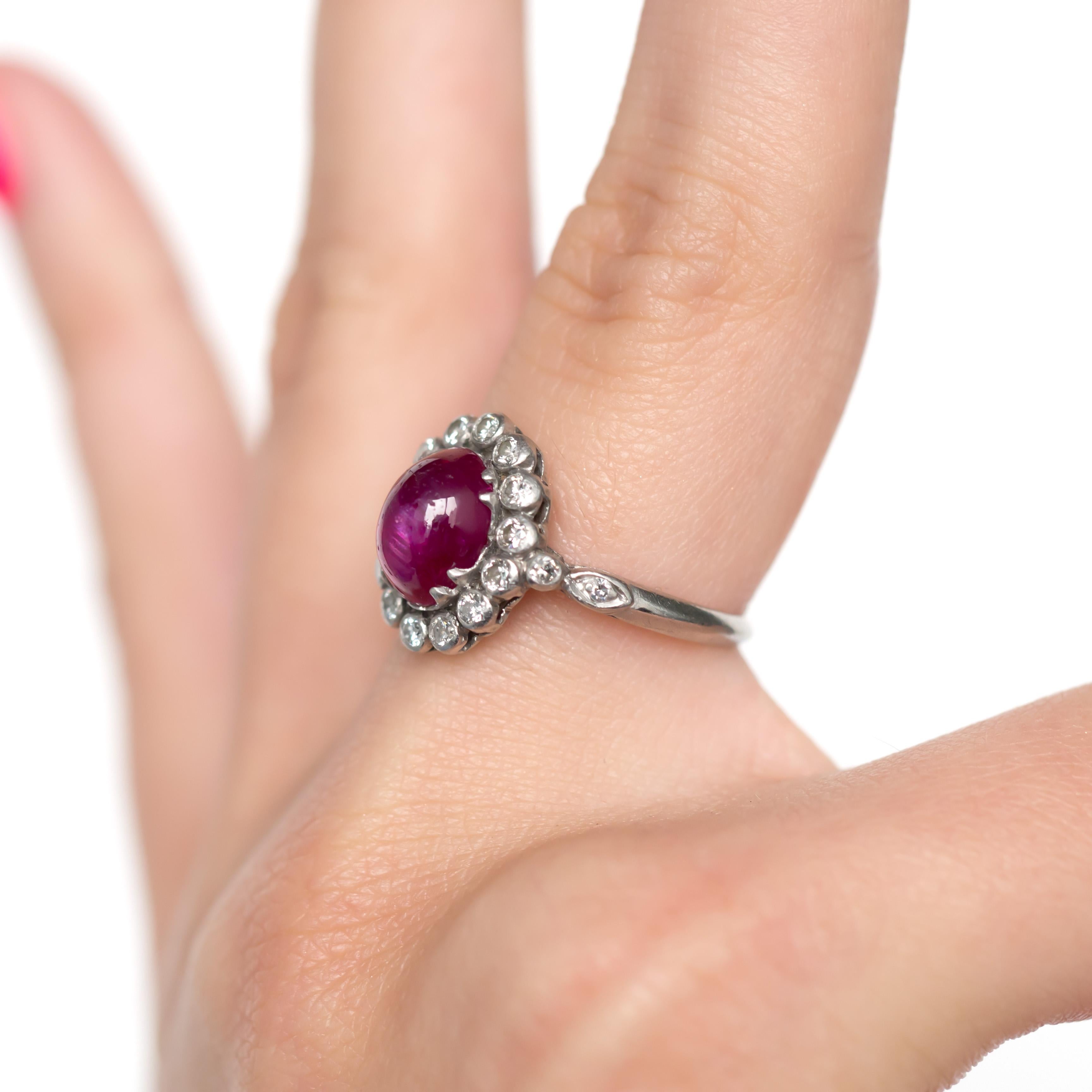 3.50 Carat Ruby Platinum Engagement Ring For Sale 2