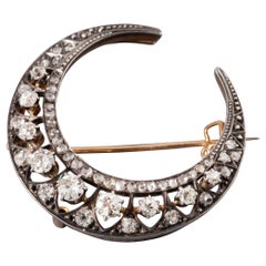 3.50 Carats Diamonds Antique Belle Epoque Crescent