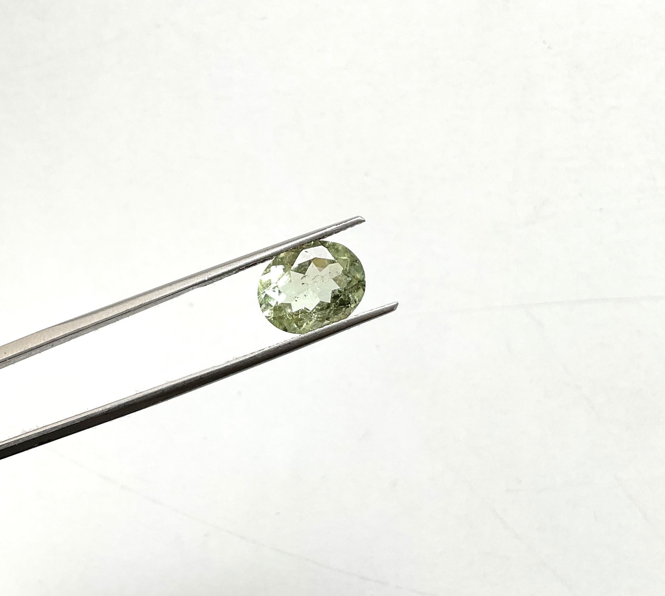 Femenino o masculino 3,50 Quilates Turmalina Verde Facetada Talla Oval Gema Natural de Máxima Calidad en venta