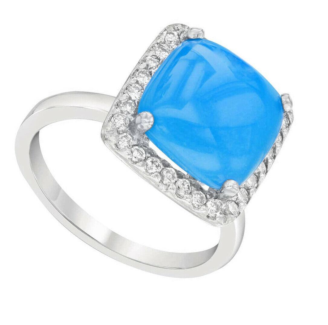 3,50 Karat beeindruckender Ring aus 14 Karat Weißgold mit natürlichem Türkis und Diamant

Vorgeschlagener Wiederbeschaffungswert $4,400.00

Gesamtgewicht des natürlichen ovalen Türkis ist: Ca. 3.10 Karat 

Türkis Maße: 10.00 x 10.00mm 

Natürliche
