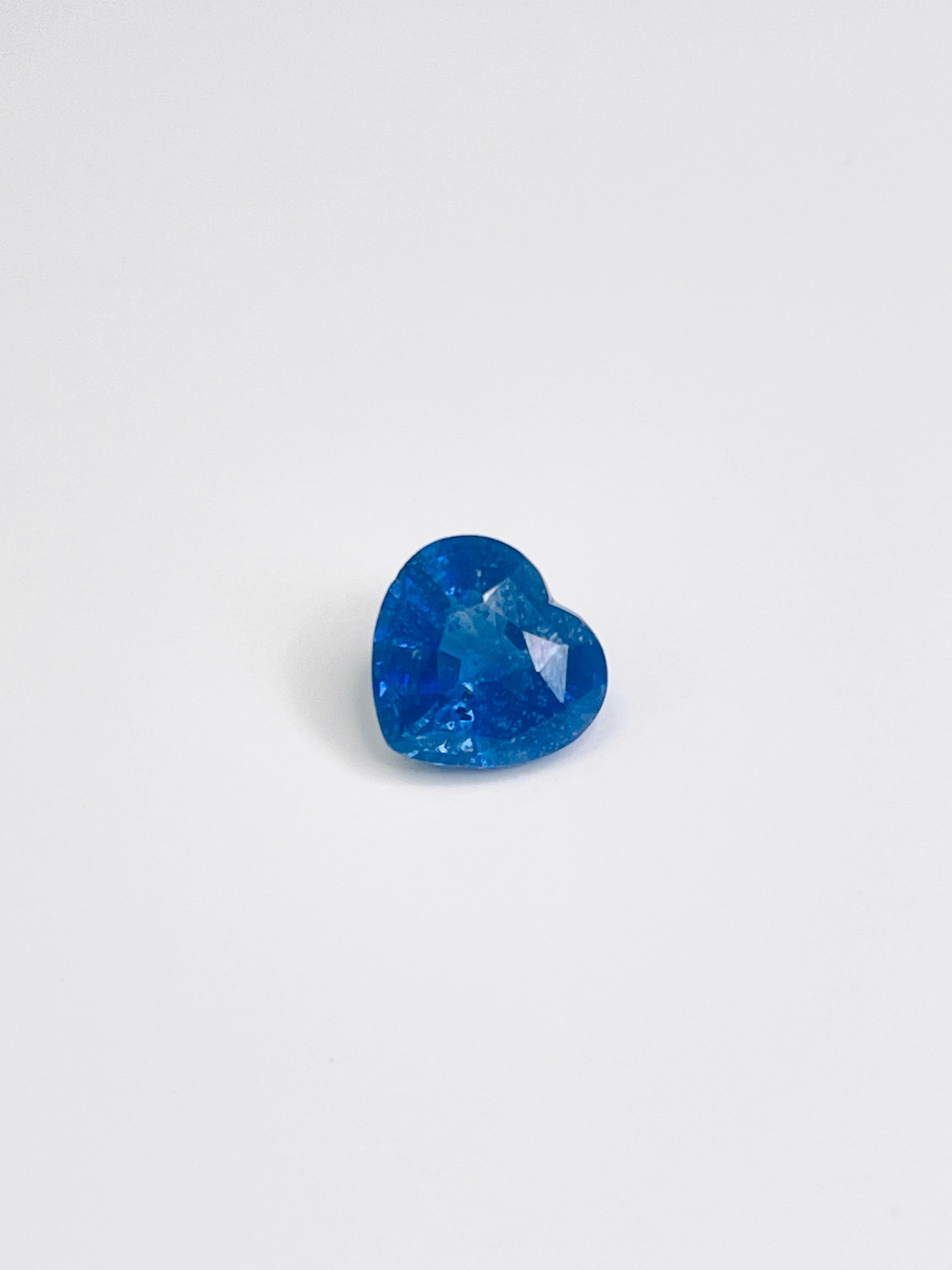 3.50 Carats intense Blue Sapphire Heart Shape Cut Loose Gem