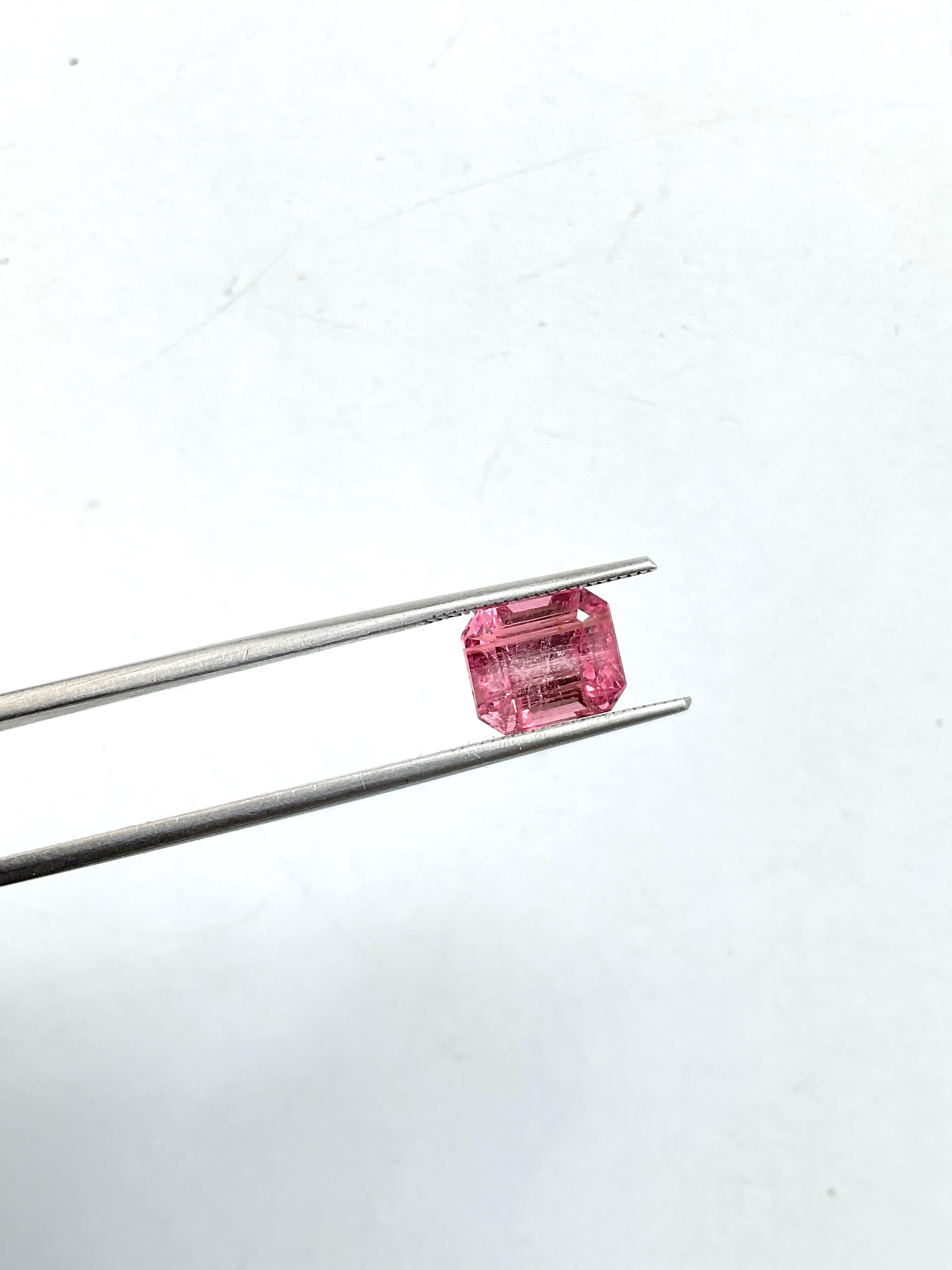 3.50 Carats Pink Tourmaline Octa Faceted Cut stone Top Quality Natural gemstone en vente 2