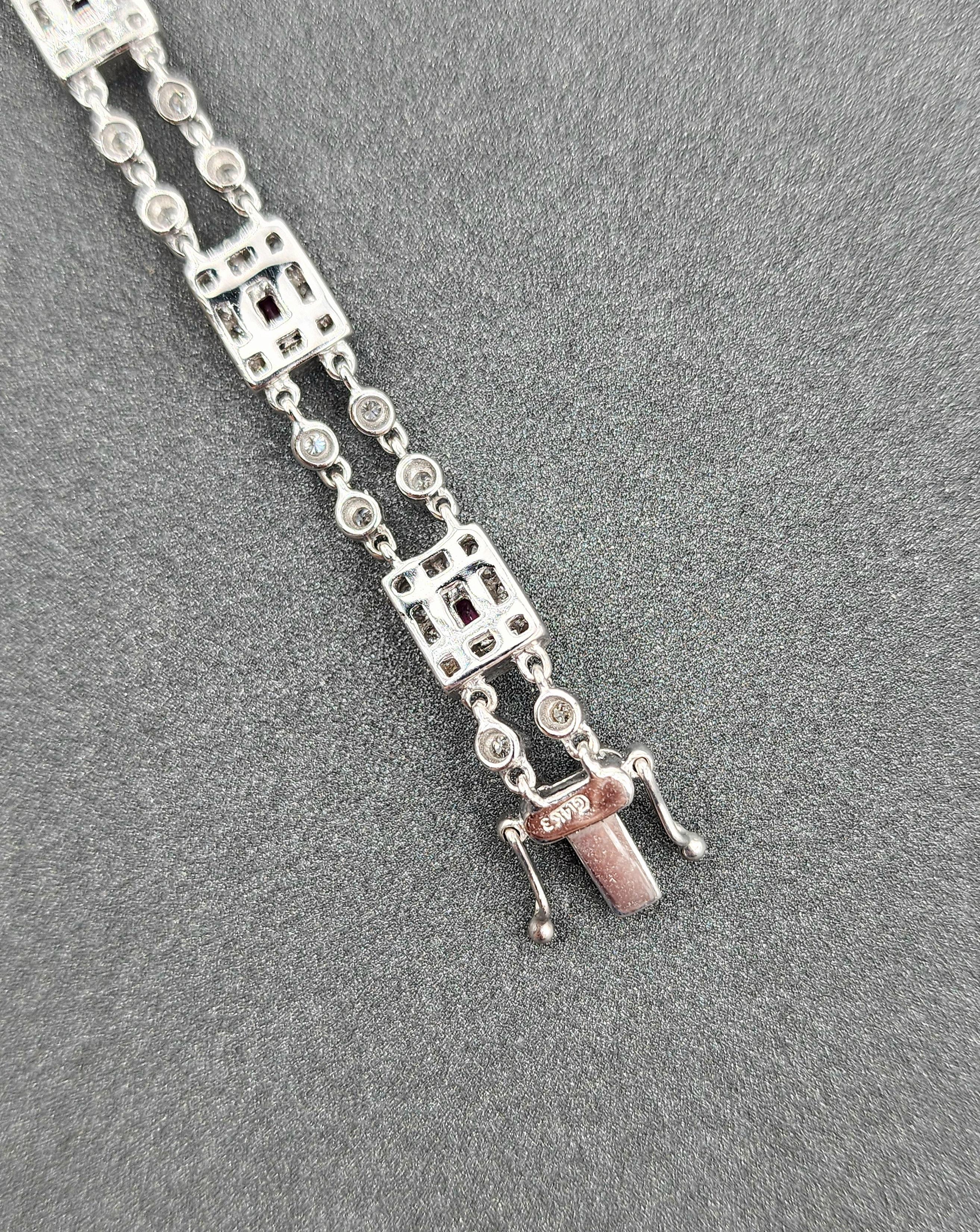 Bracelet diamant et rubis de 3,50 ct Unisexe en vente