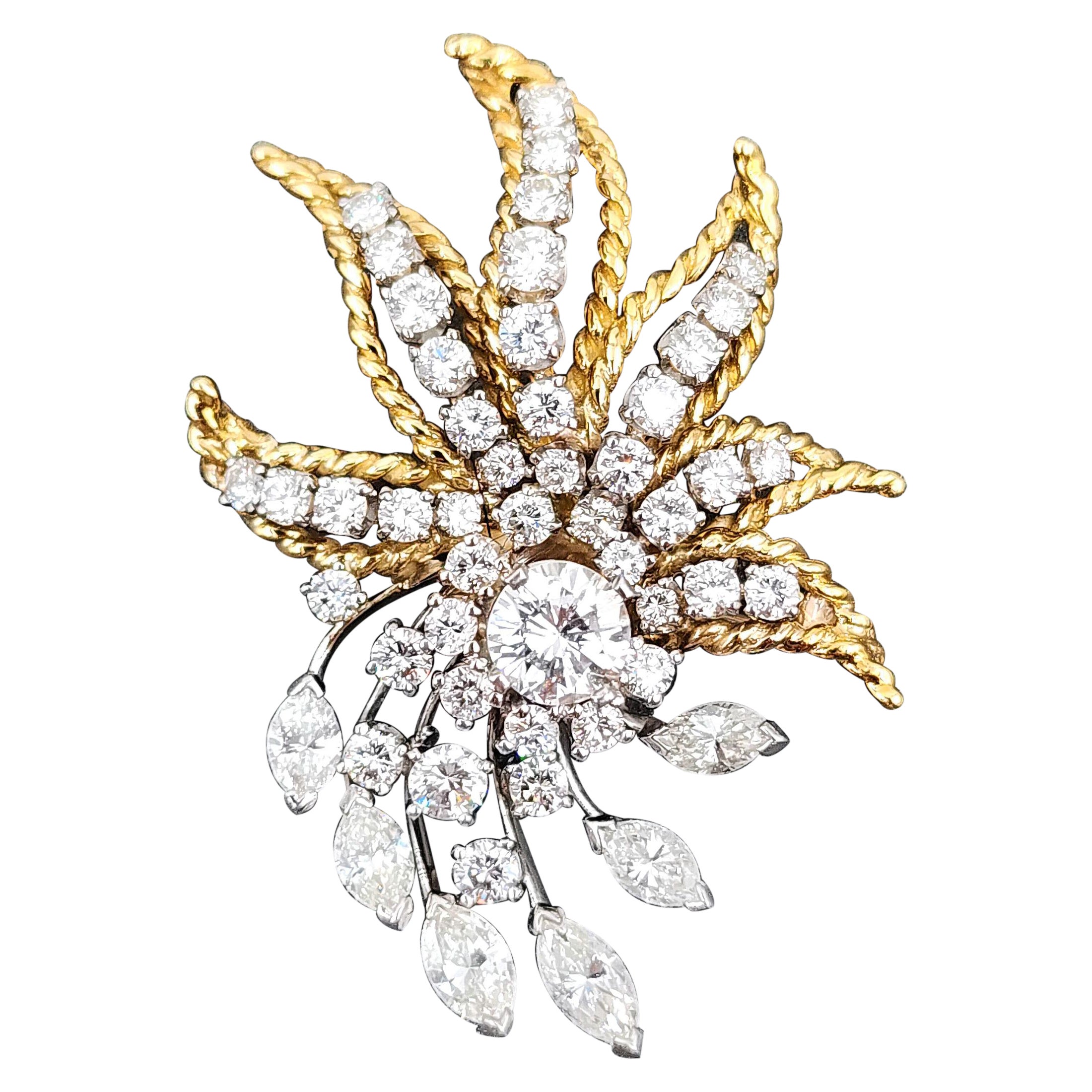 Épingle à étoile en diamant de 3,50 ct