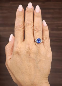 3.50 ct GIA Certified Sapphire & Diamond Ring in Platinum