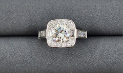 3.50 ct Round Diamond Engagement Ring in 14k White Gold