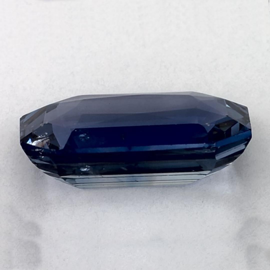 3.50 Cts Blue Sapphire Octagon Loose Gemstone In New Condition For Sale In Fort Lee, NJ
