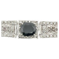 3,50 ctw Saskatoon Gem Lab Armband aus 18 Karat Weißgold mit schwarzen Diamanten