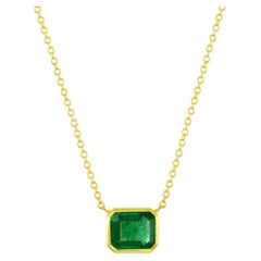 3.50 Emerald Pendant on 14K Yellow Chain