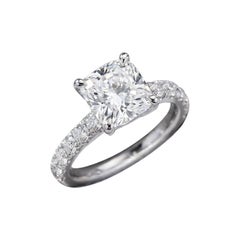 3.50 TCW Cushion Cut Natural Diamond GIA Engagement Ring I VS2 Platinum