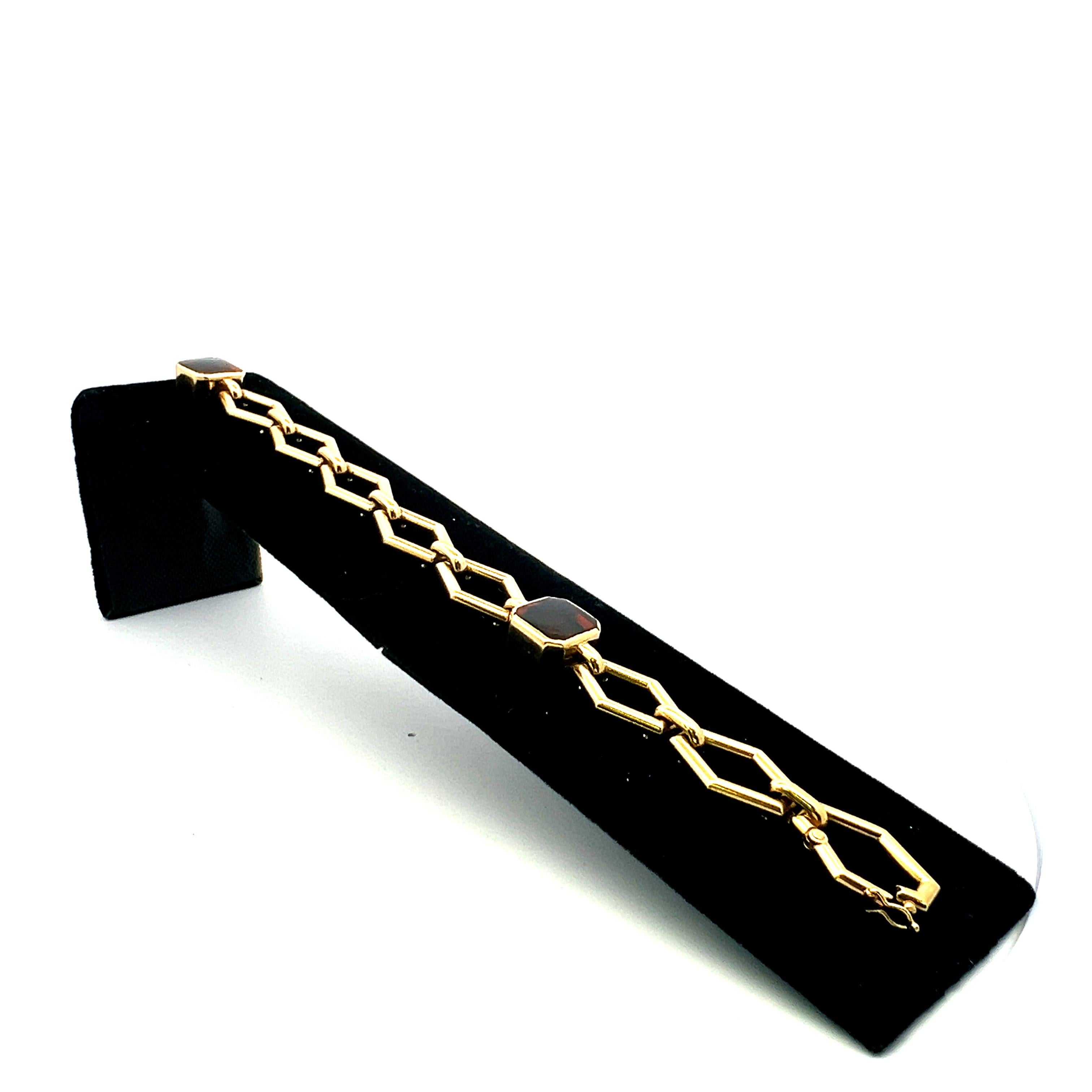 Bracelet chaîne en or jaune 14 carats avec citrine taille Asscher de 35,00 carats en vente 5