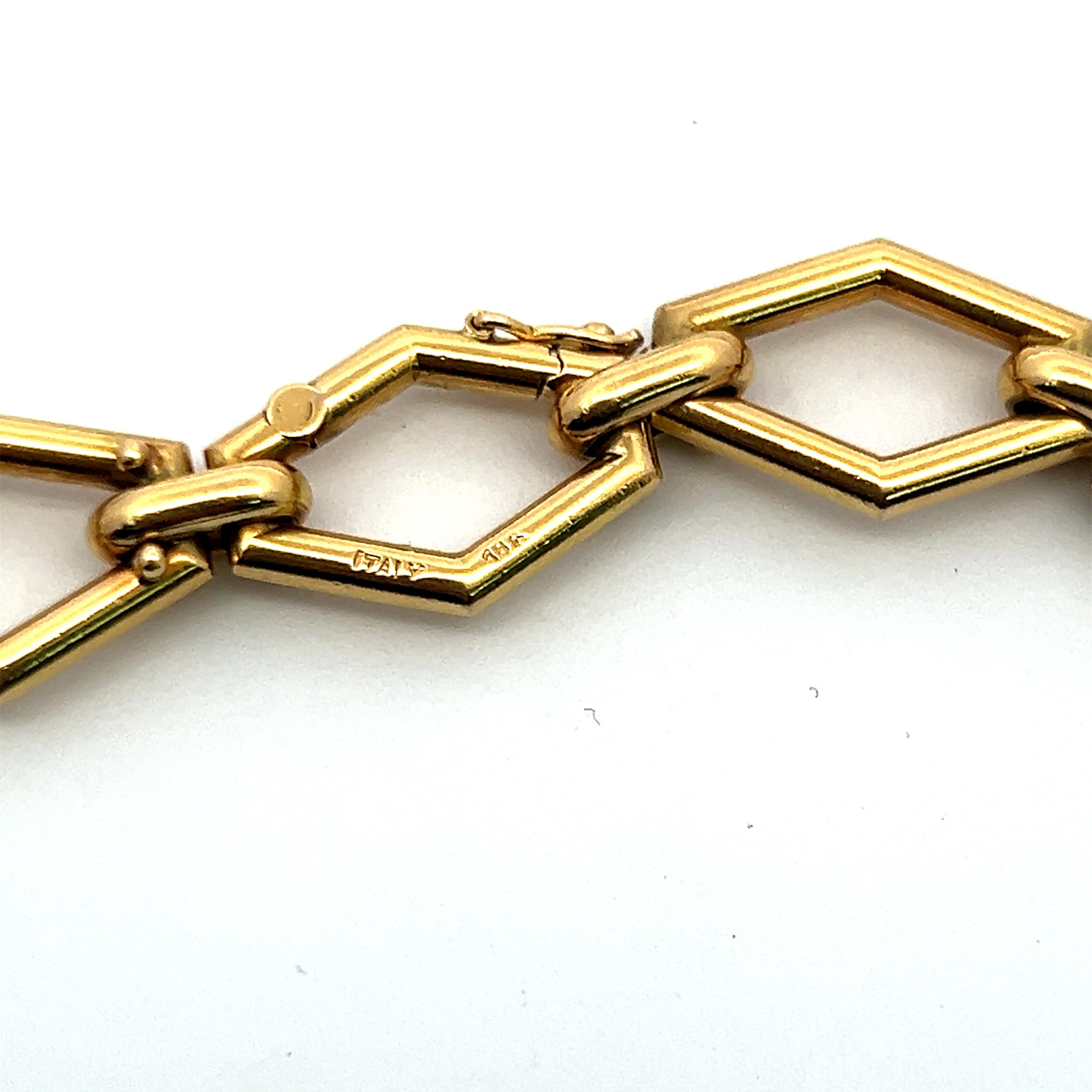 Bracelet chaîne en or jaune 14 carats avec citrine taille Asscher de 35,00 carats en vente 7