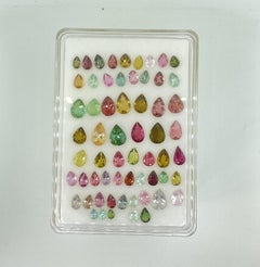 35.00 Carats Multiple Colors Tourmaline Pear Cut Stone Natural Fine Gemstones