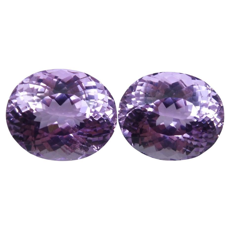 35.07 ct Pair Oval Kunzite For Sale