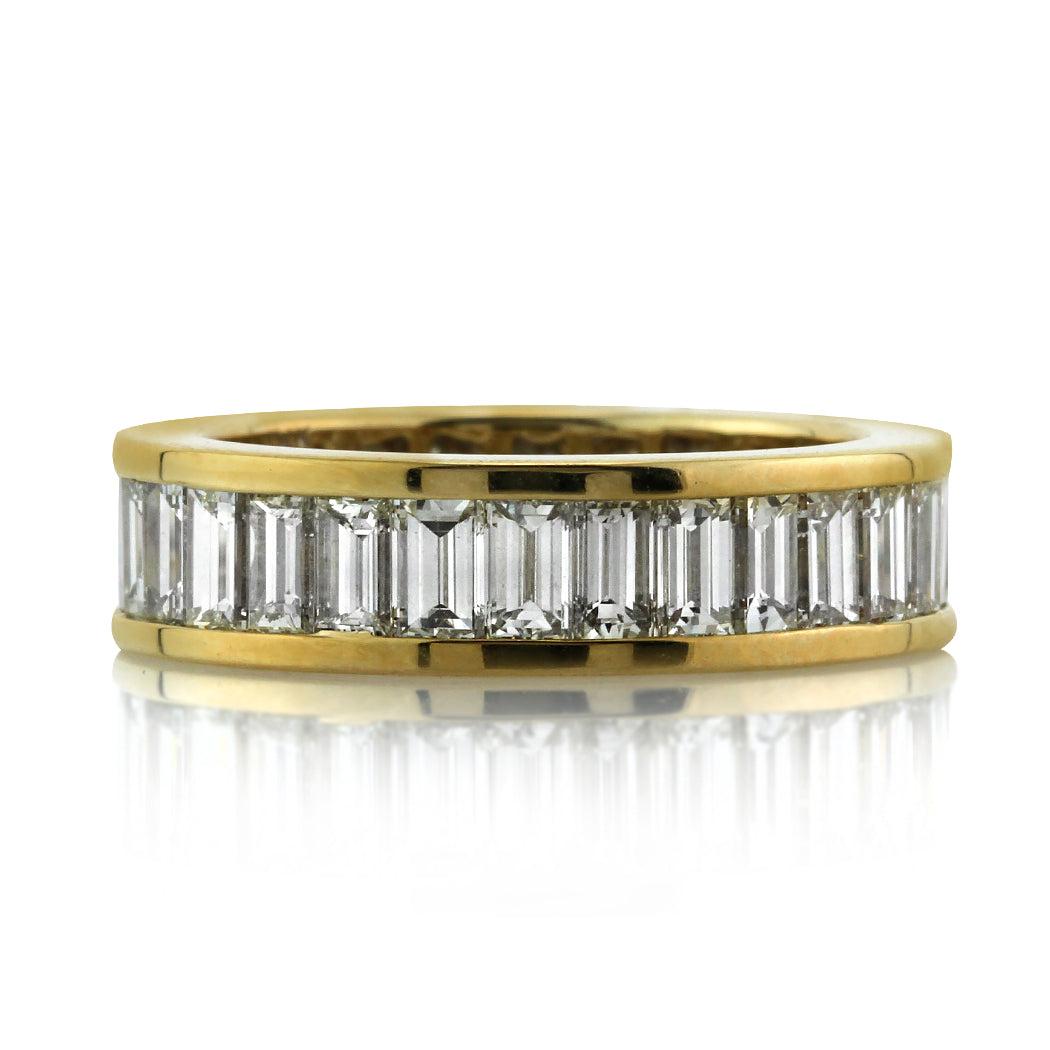 3.50ct Baguette Cut Diamond Eternity Band in 18k Champagne Yellow Gold