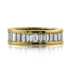 3.50ct Baguette Cut Diamond Eternity Band in 18k Champagne Yellow Gold