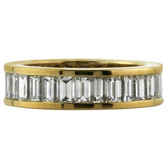 3.50ct Baguette Cut Diamond Eternity Band in 18k Champagne Yellow Gold
