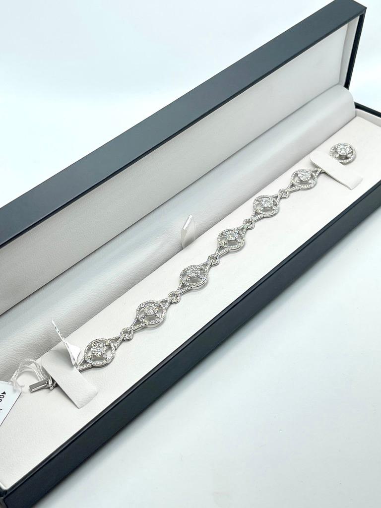 3.50CT Carat Genuine Natural Diamond Cluster Bracelet 18ct White Gold Valuation For Sale 3