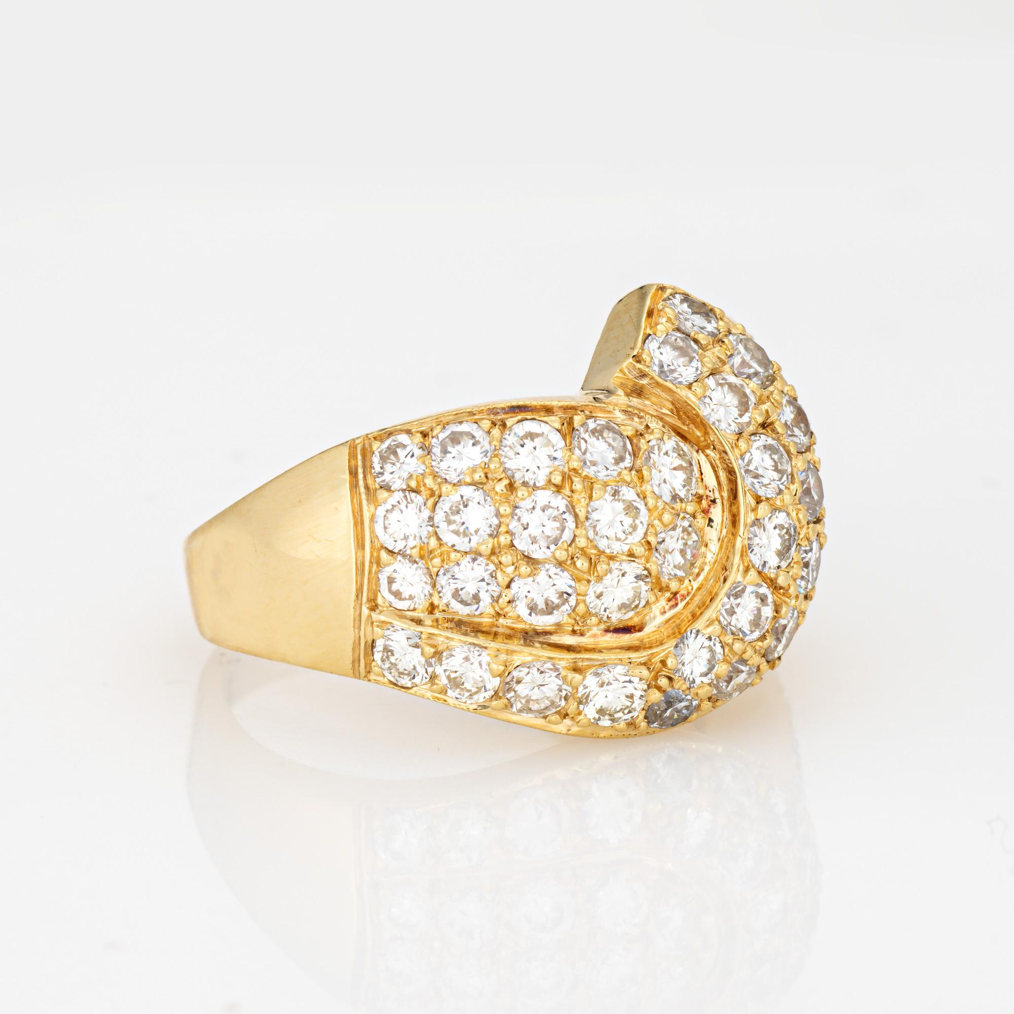 3.50ct Diamond Band 80s Vintage Ring Sz 7.75 18k Gelbgold Feine Juwelen (Moderne) im Angebot