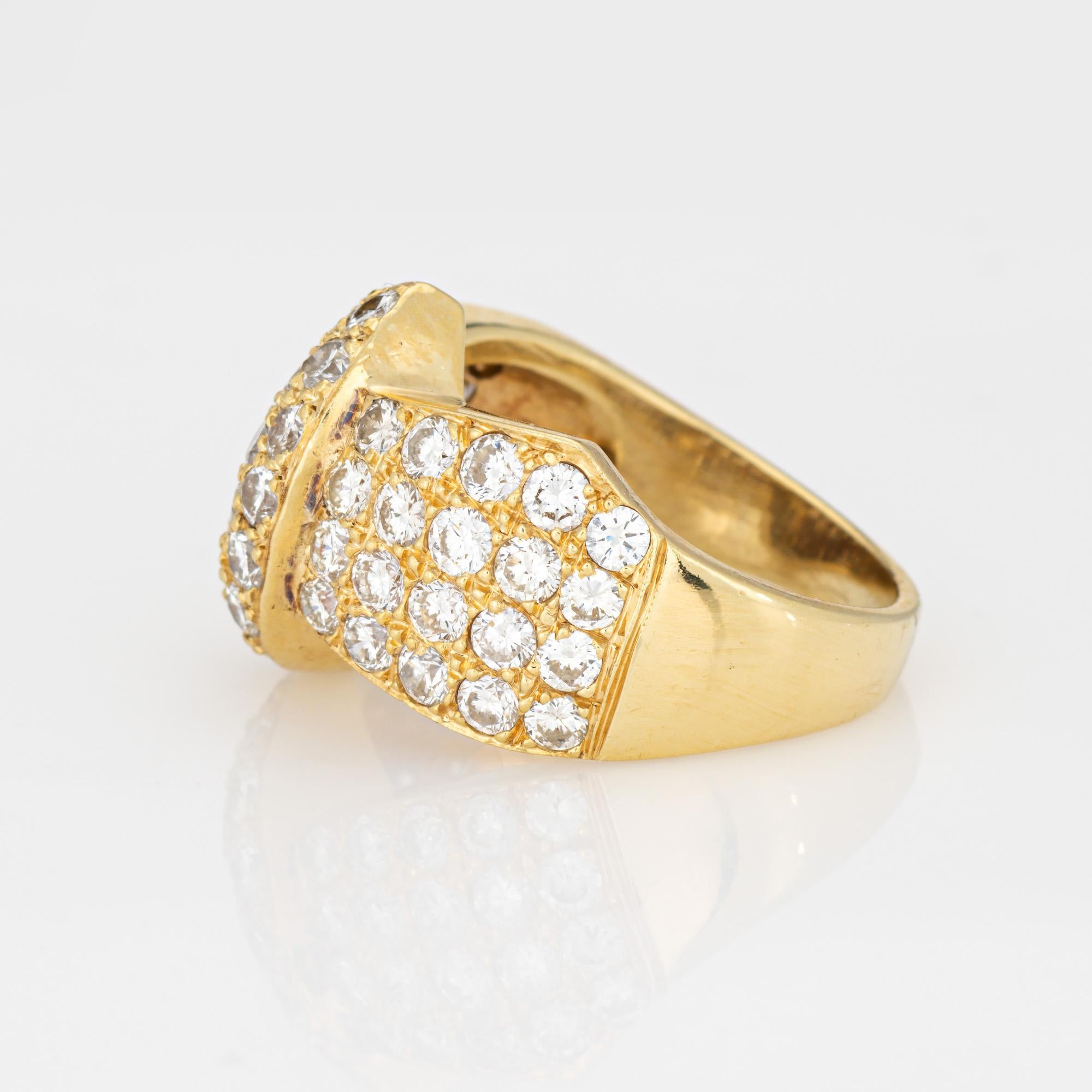 3.50ct Diamond Band 80s Vintage Ring Sz 7.75 18k Gelbgold Feine Juwelen (Rundschliff) im Angebot