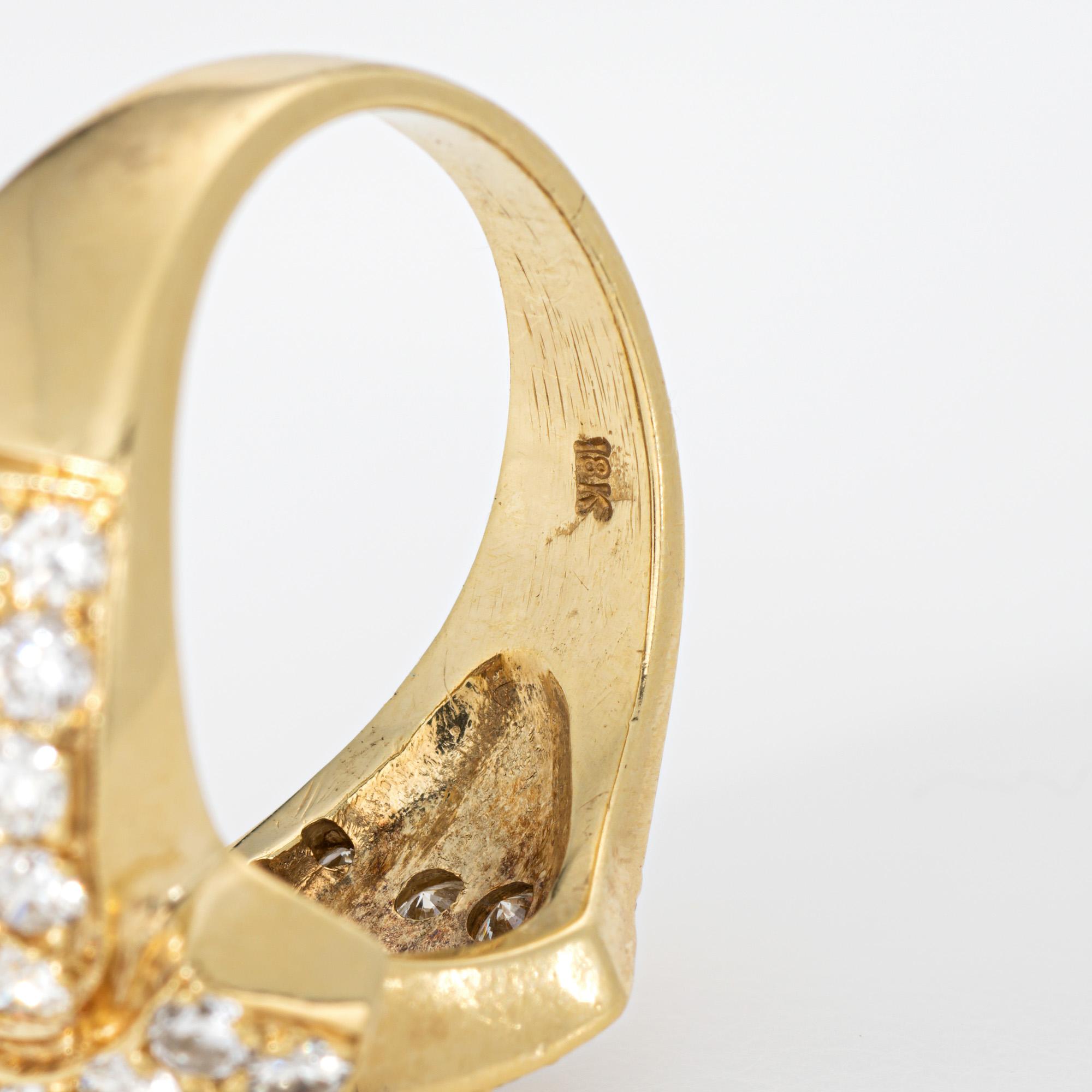 3.50ct Diamond Band 80s Vintage Ring Sz 7.75 18k Gelbgold Feine Juwelen im Angebot 1