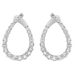 3.50ct Diamond Front-Back Pear Shape Hoop Earrings