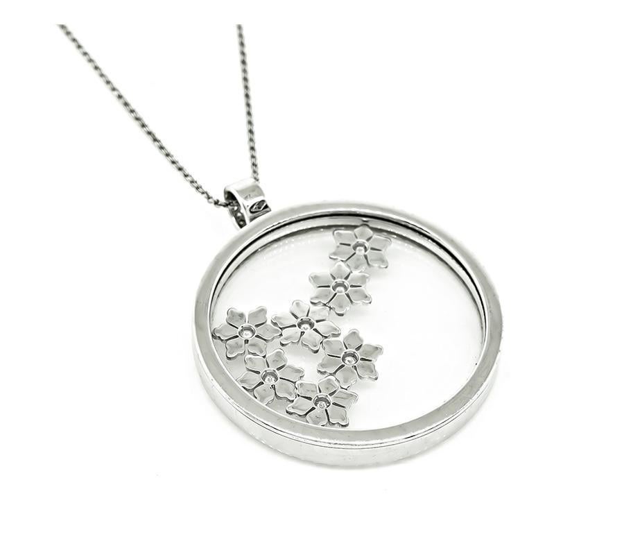 3.50ct Diamond Gold Pendant Necklace In Good Condition For Sale In New York, NY