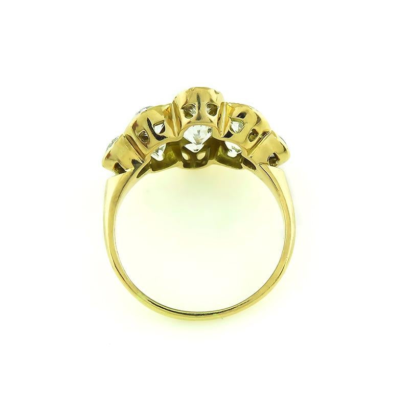 3.50 Carat Diamond Gold Ring In Good Condition In New York, NY
