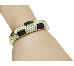 3.50ct Diamond Onyx Gold Bangle