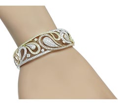 3.50ct Diamond Three Tone Gold Bangle