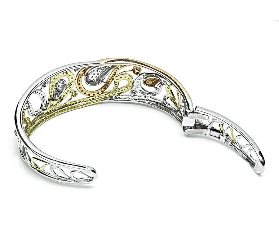 Bracelet en or 3(three) avec diamant de 3,50ct Bon état - En vente à New York, NY