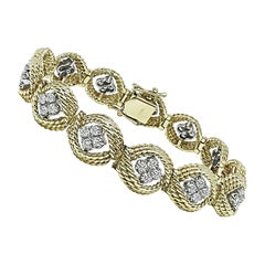3.50ct Diamond Two Tone 14k Gold Bracelet