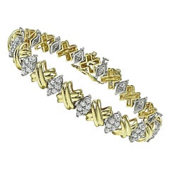 3.50ct Diamond Two Tone Gold Bracelet