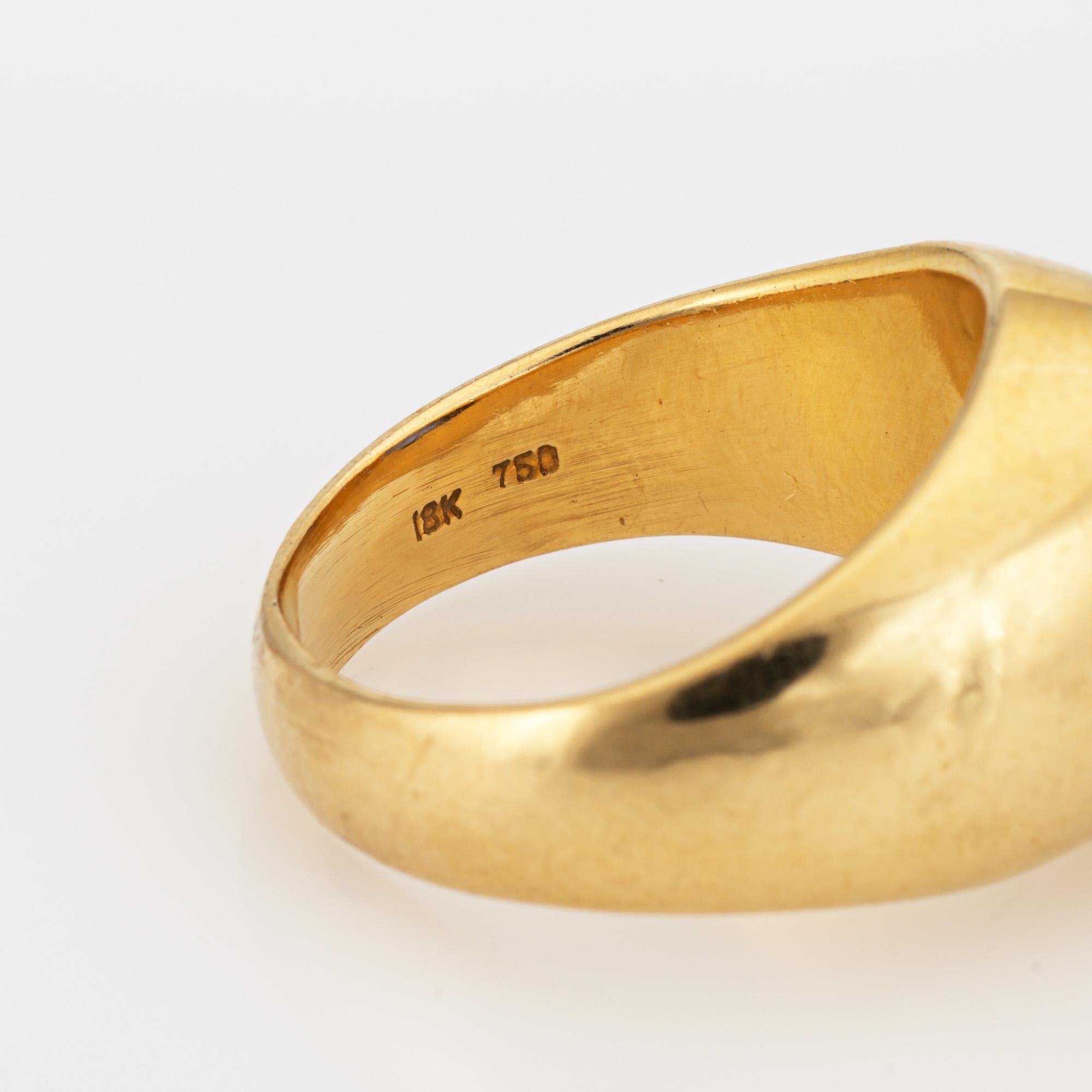 Women's or Men's 3.50ct Natural Ceylon Sapphire Signet Ring Certificate No Heat Vintage 18k Gold  For Sale