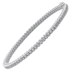 3.50ct Natural Round Diamond Tennis Bracelet 14K White Gold G Color VS Clarity