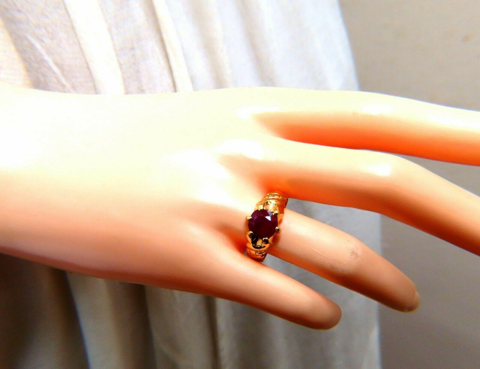 Oval Cut 3.50ct. Natural Ruby Solitaire Ring 10kt Gold