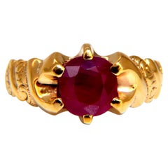 5.7 mm ring size 3.50ct. Natural Ruby Solitaire Ring 10kt Gold