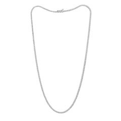 Collana Tennis con diamanti taglio Brilliante 3,50ct in oro bianco 14K