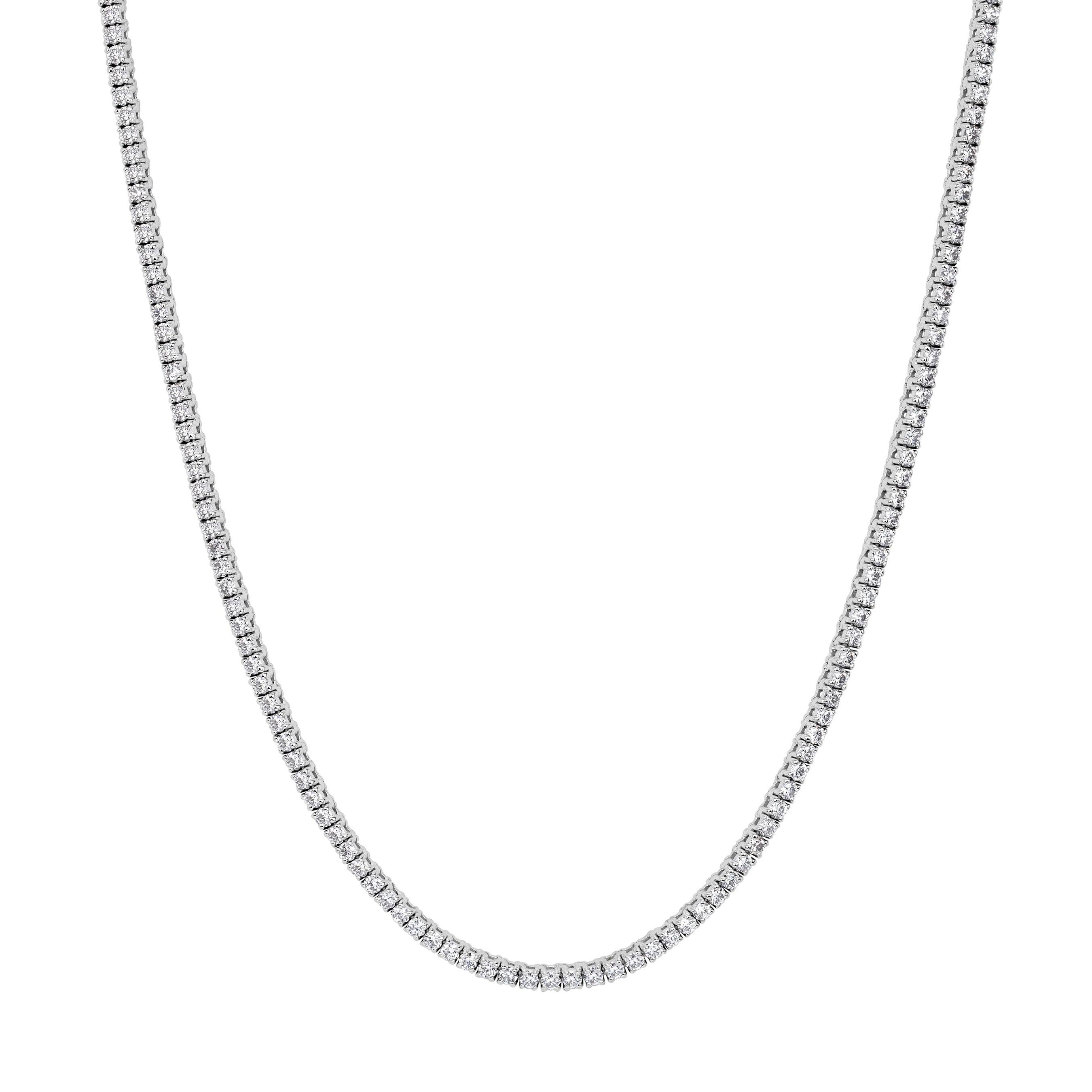 3.50ct Round Brilliant Cut Diamond Tennis Necklace in 14K White Gold