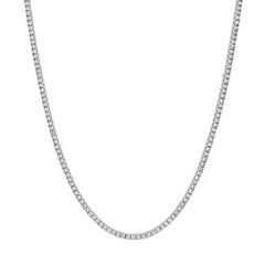 3.50ct Round Brilliant Cut Diamond Tennis Necklace in 14K White Gold