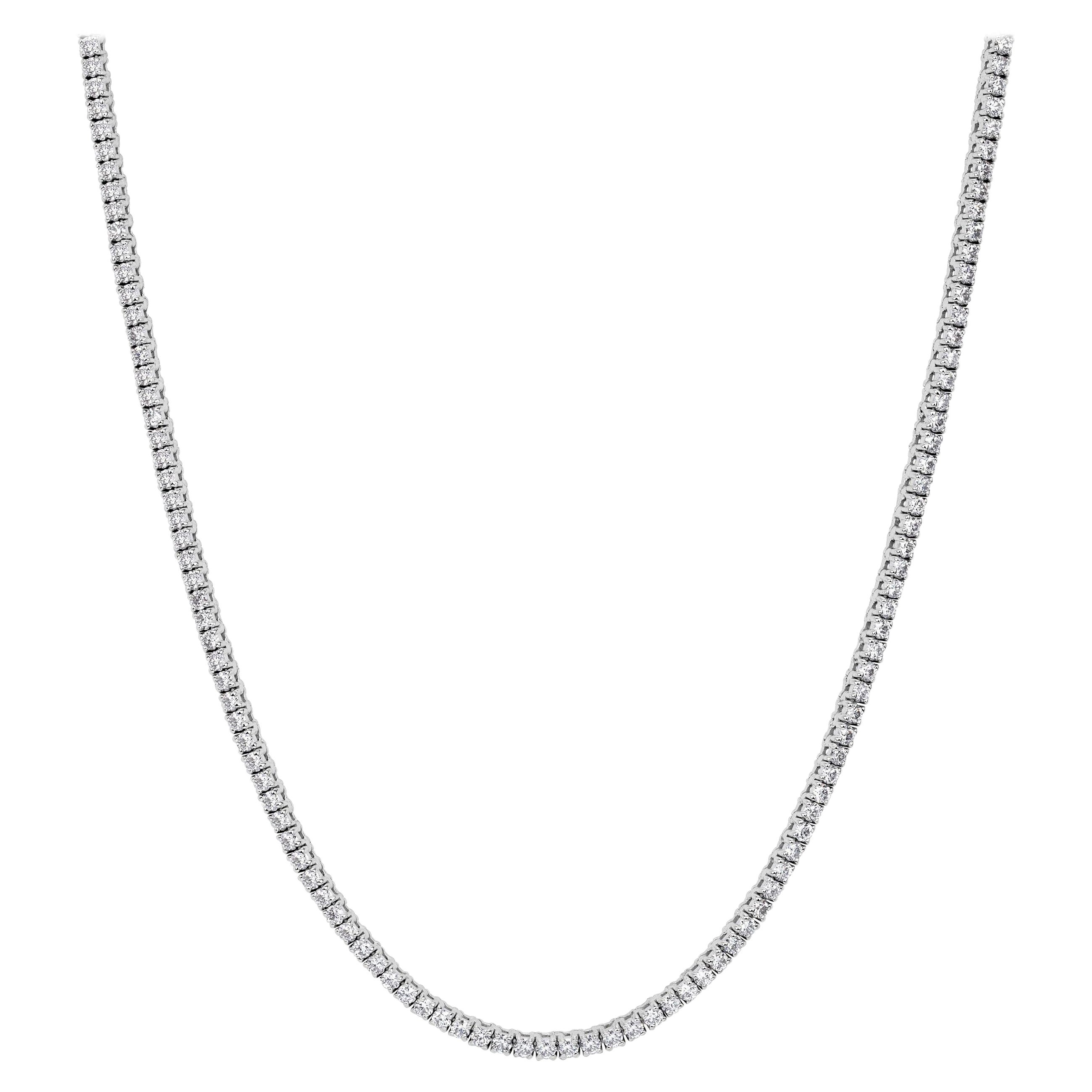 3.50ct Round Brilliant Cut Diamond Tennis Necklace in 14K White Gold