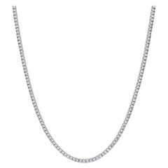 3.50ct Round Brilliant Cut Diamond Tennis Necklace in 14K White Gold