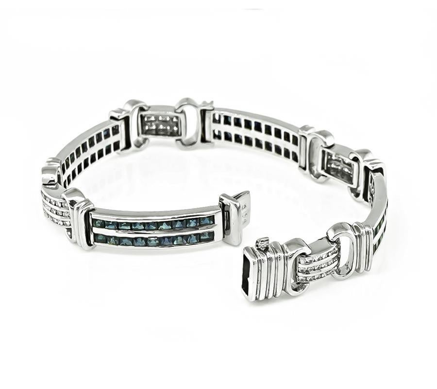 Bracelet en or avec saphirs 3,50 carats et diamants 1,50 carat Bon état - En vente à New York, NY