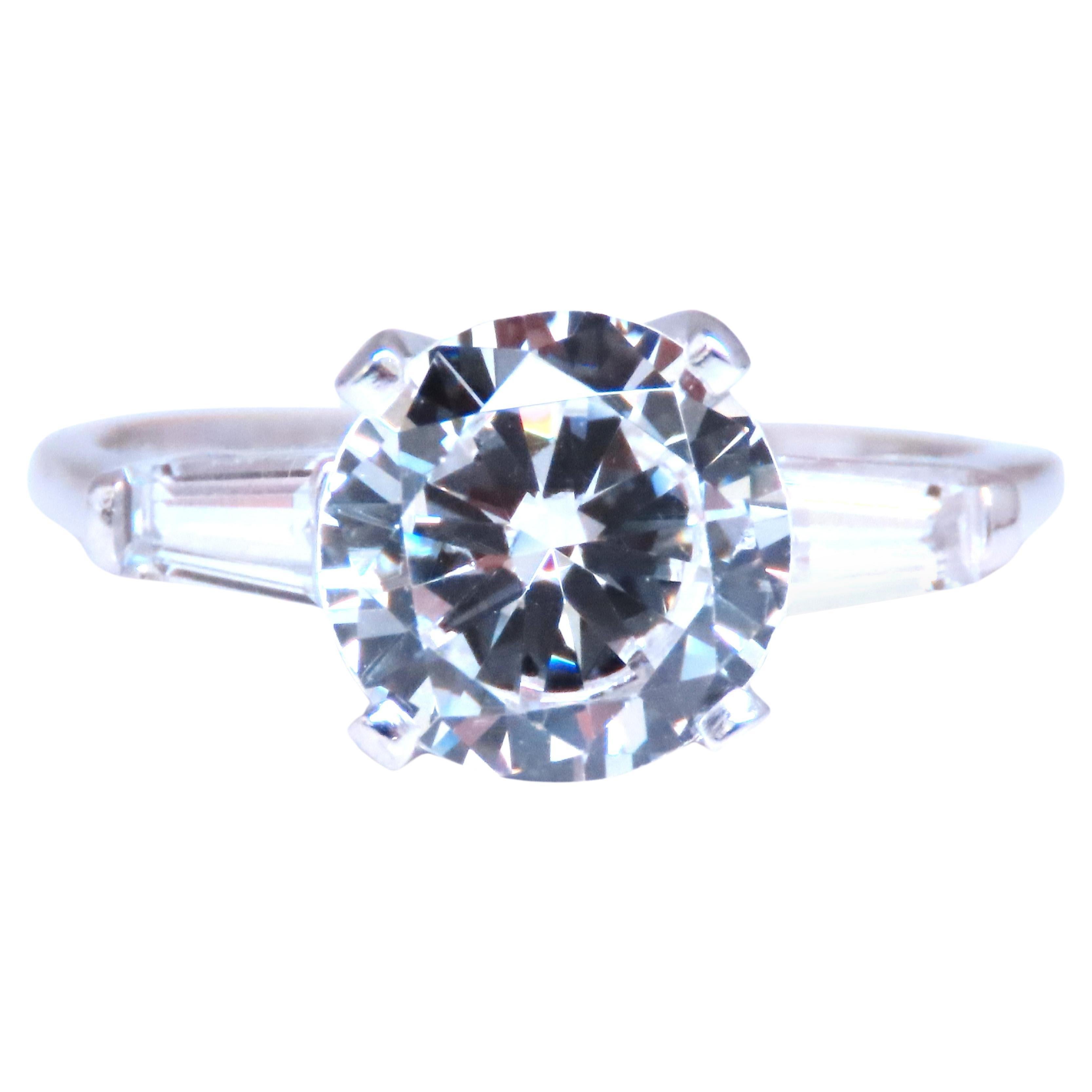 3.50ct White Zircon Engagement Ring 14kt Gold 12435* For Sale